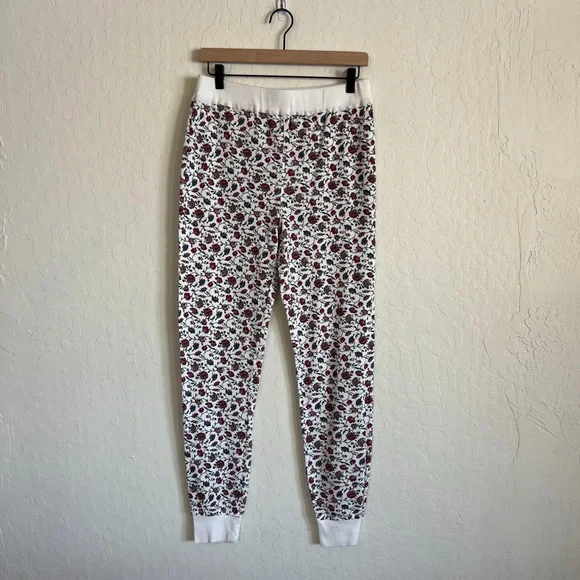 Sundance Floral Waffle Thermal Pajama Set Long Henley Shirt Jogger Pants Medium - Picture 7 of 11